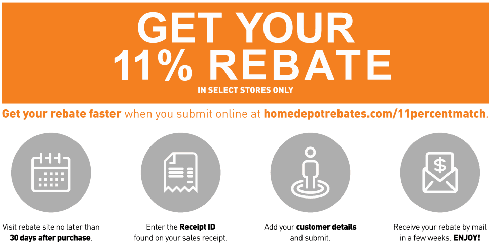 11 Cash Rebate Home Depot