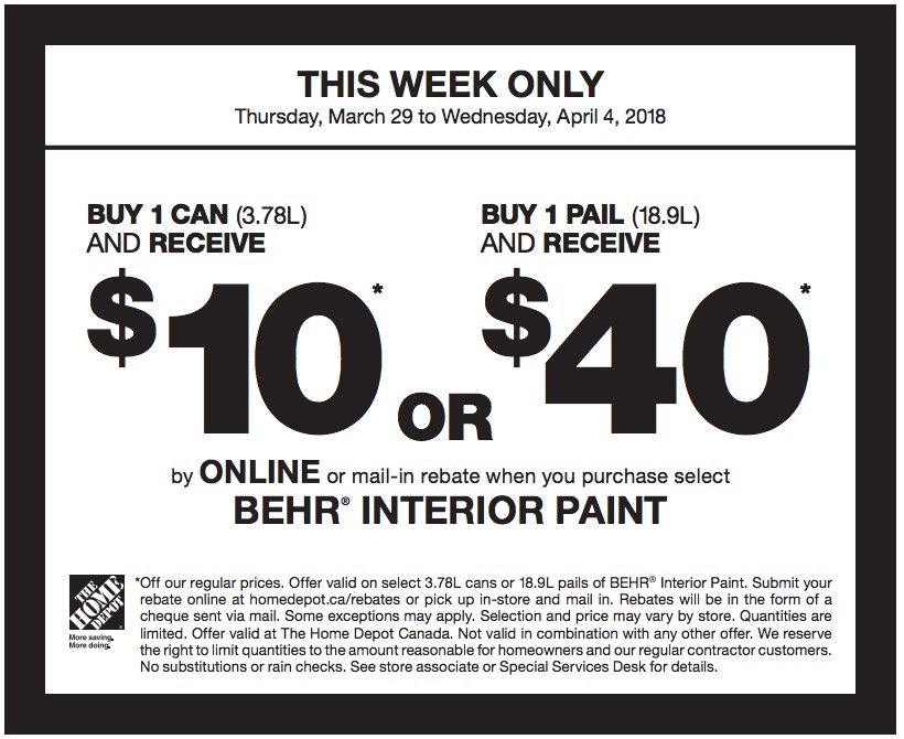 Behr Home Depot Rebate Online