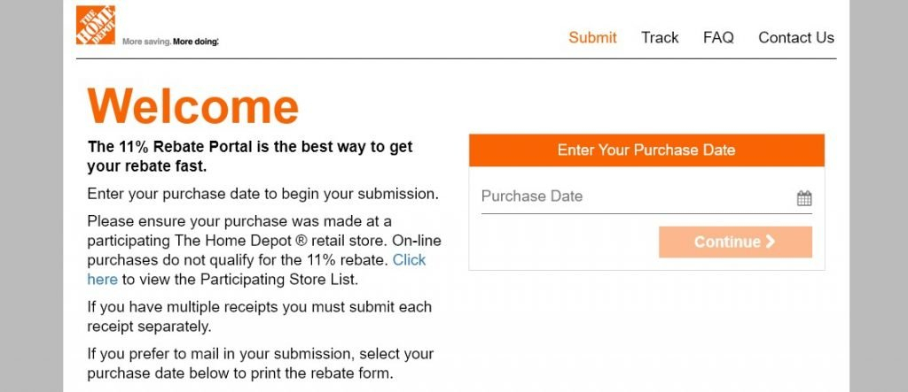 Home Depot 11 Rebate Website