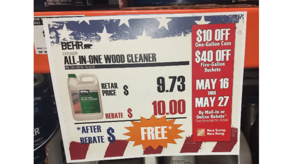 Home Depot Behr Deck Cleaner Rebate