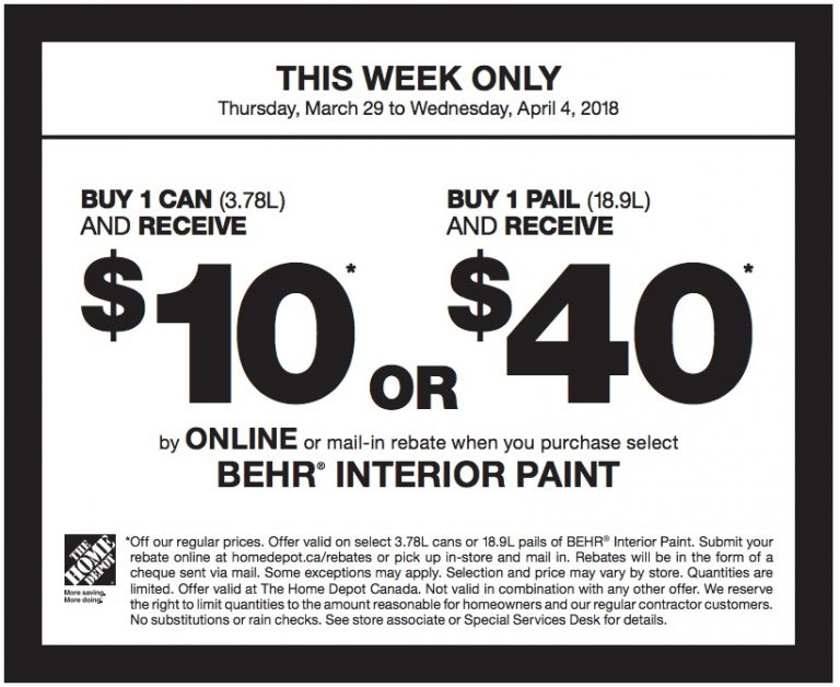 Home Depot Behr Rebate Canada