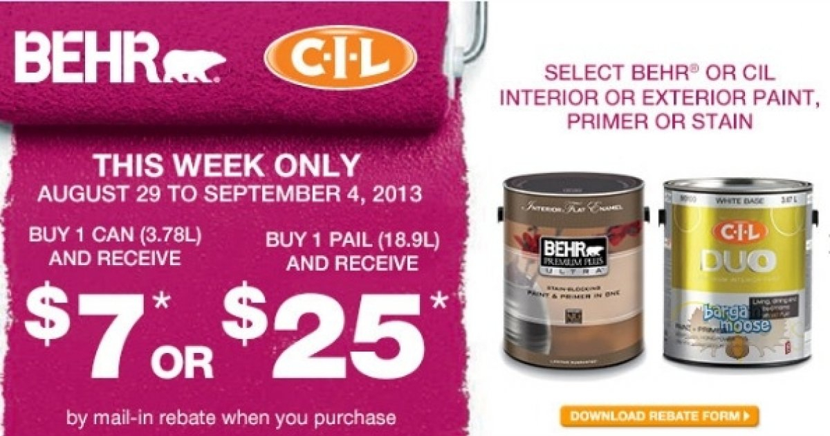 Home Depot Cil Paint Rebate