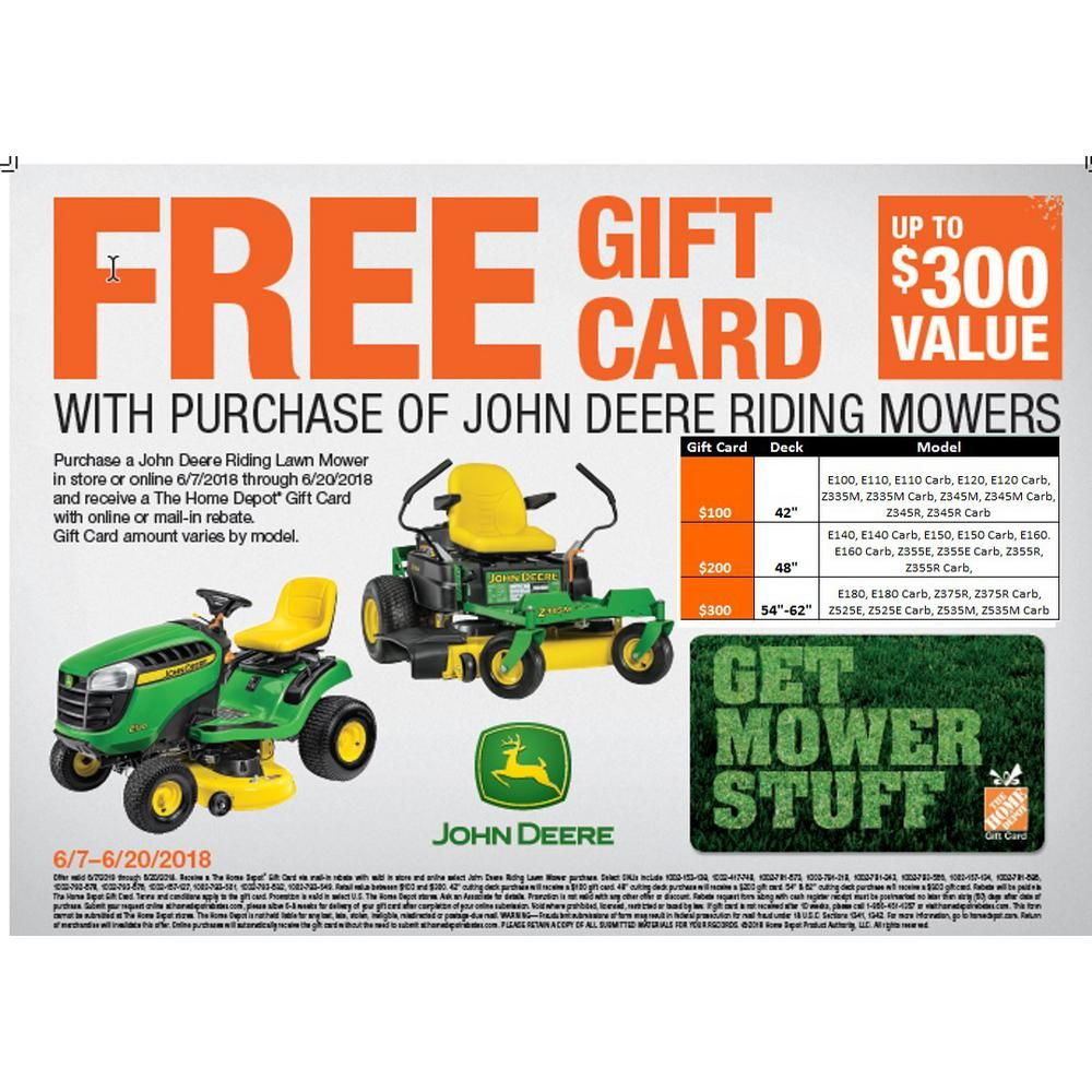 Home Depot Rebates John Deere