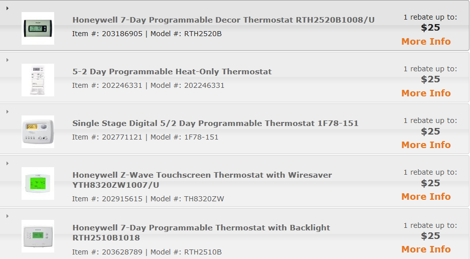 Home Depot Thermostat Rebate