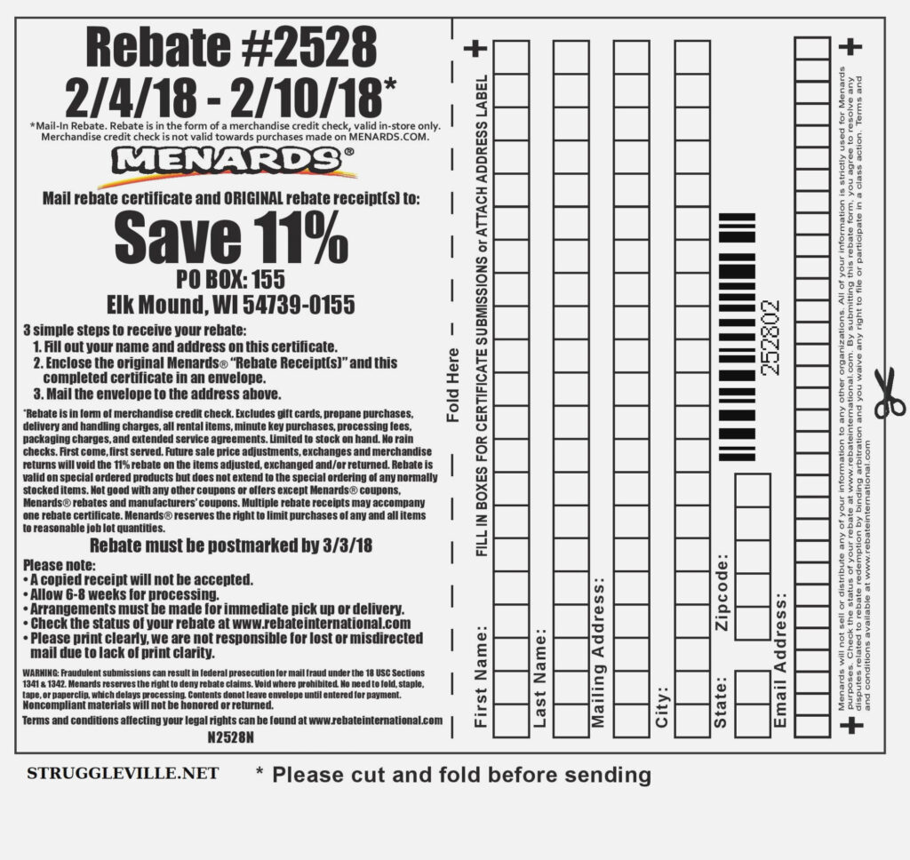 Rebate Form Home Depot