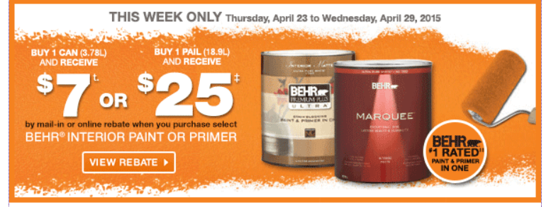 What Does Home Depot Behr Rebate In Mail Look Like