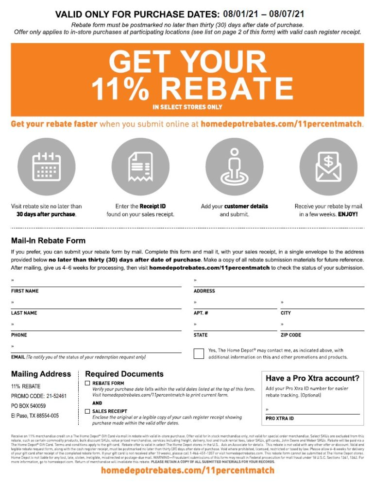 Home Depot Check My Rebate