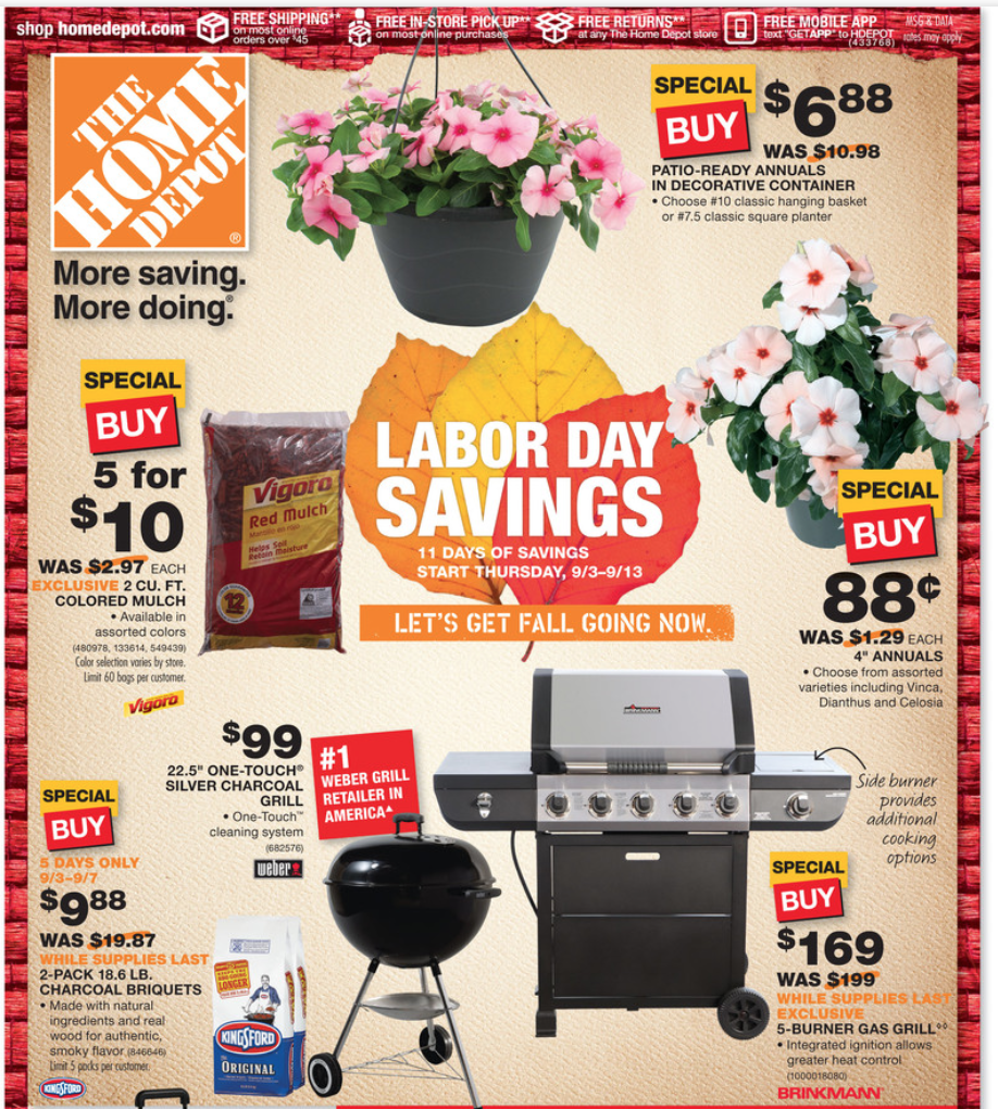 Home Depot Labor Day Savings Rebate