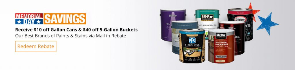 Home Depot Menmorial Day Paint Rebate