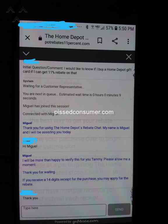 Home Depot Rebates Customer Service